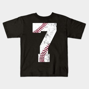 Kids 7th Birthday Shirt Baseball Boys Kids Seven 7 Seventh Gift Kids T-Shirt
